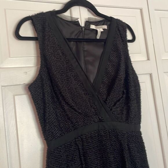 Max & Cleo black textured faux wrap dress  6 - Picture 3 of 12